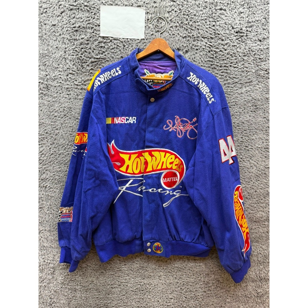 Vintage 90s Jeff Hamilton Hot Wheels NASCAR Kyle Petty #44 Racing Jacket Size L